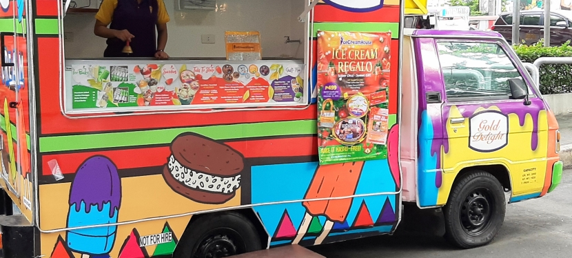 Gold Delight ice cream truck now serving customers at Greenhouse at Village Square Alabang in Las Piñas City